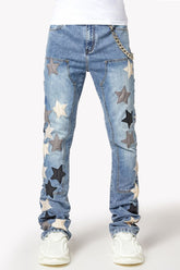 GUAPI - Aqua Blue Vintage Stars Denim